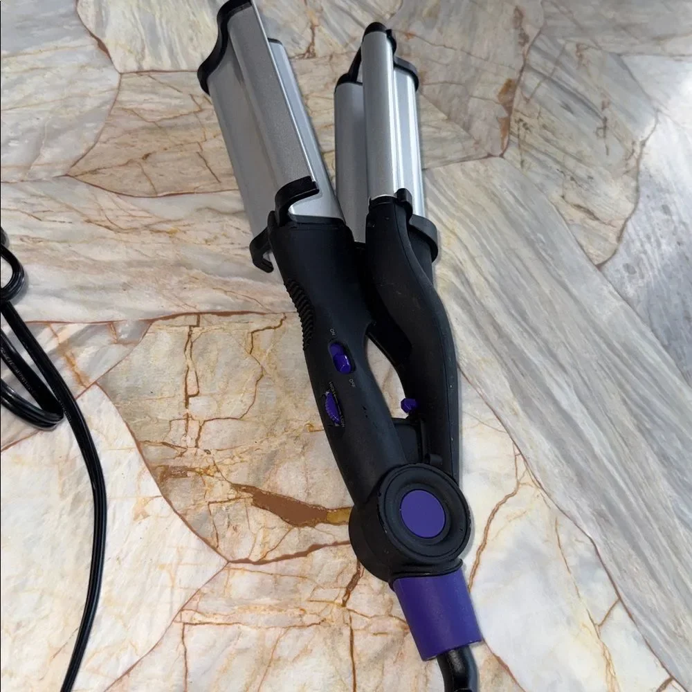 Hot Tools Professional Deep Waver Black Silver Triple Barrel Hair Iron Hairwaver